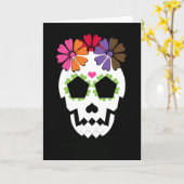 Carte Crâne avec fleurs (Fleur jaune)