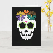 Carte Crâne avec fleurs (Fleur jaune)