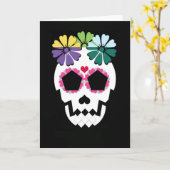 Carte Crâne avec fleurs (Fleur jaune)