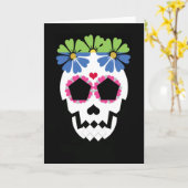 Carte Crâne avec fleurs (Fleur jaune)