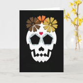 Carte Crâne avec les fleurs Hued d'automne (Fleur jaune)