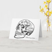 Carte Crâne avec les pensées de vous (Fleur jaune)