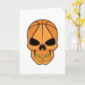 Carte Crâne avec tête de basket-ball (Fleur jaune)
