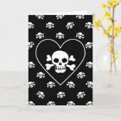 Carte Crâne dans le cœur (Fleur jaune)