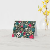 Carte Crâne dans les fleurs (Fleur jaune)