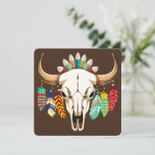 Carte Crâne de buffle emblème amérindien (Debout devant)