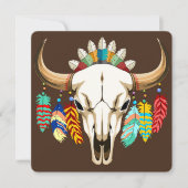 Carte Crâne de buffle emblème amérindien (Devant)