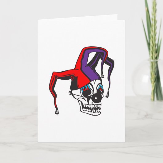 Carte crâne de clown maléfique (Devant)