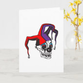 Carte crâne de clown maléfique (Fleur jaune)