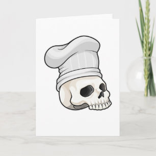 Carte Crâne de cuisinier avec chapeau de chef