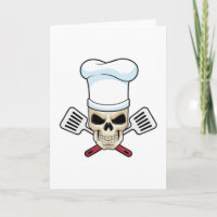 Crâne de cuisinier avec chapeau de cuisine