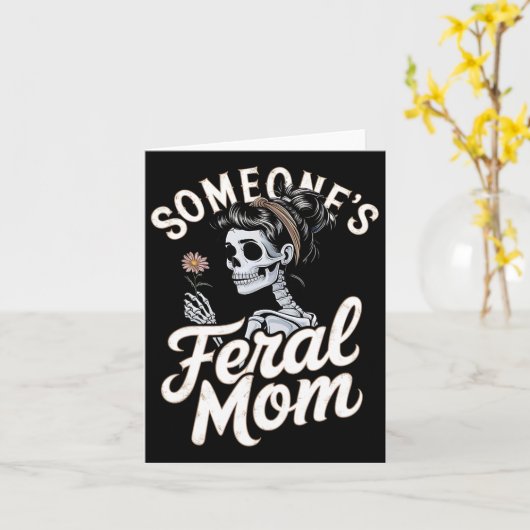 Carte Crâne de fleur sauvage de squelette de mère sauvag (Fleur jaune)