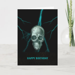 Carte crâne de la foudre d'anniversaire