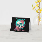 Carte Crâne de la Saint-Valentin anti - Juste une autre  (Fleur jaune)