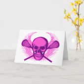 Carte Crâne de lacrosse - pourpre (Fleur jaune)