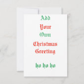 Carte Crâne de Noël (Dos)