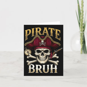 Carte Crâne de pirate Bruh avec os croisés pour hommes H