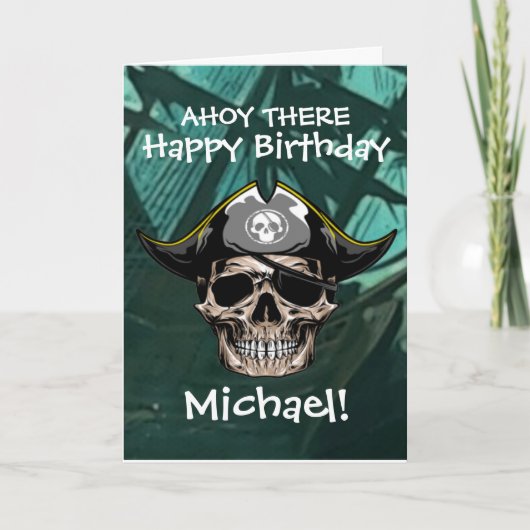 Carte Crâne de Pirate Capitaine Jack (Devant)