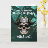 Carte Crâne de Pirate Capitaine Jack (Fleur jaune)