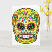 Carte Crâne de sucre (Fleur jaune)