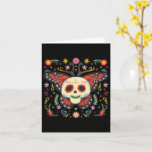 Carte Crâne de sucre de papillon monarque de jour des mo (Fleur jaune)
