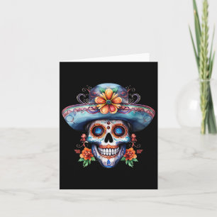 Carte Crâne de sucre floral Jour des morts Dia De Muerto
