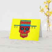 Carte Crâne de sucre gaucho (Fleur jaune)