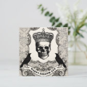 Carte Crâne d'Halloween Vintage moderne (Debout devant)