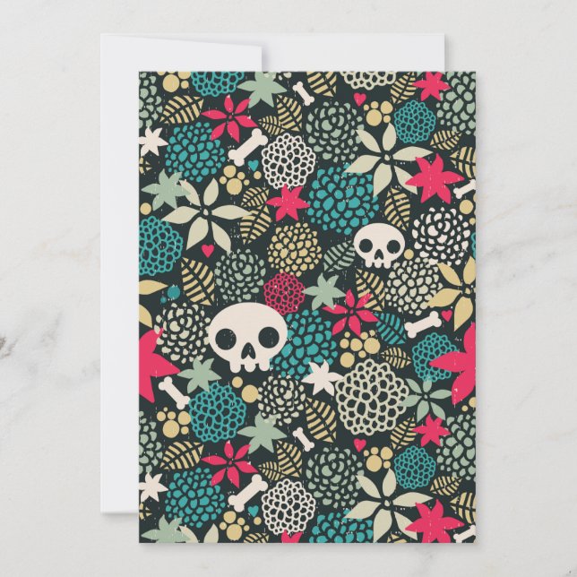 Carte Crâne en fleurs (Devant)