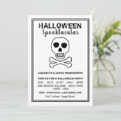 Carte Crâne et os, fête d'Halloween (Debout devant)