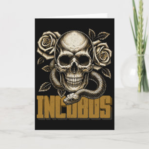 Carte Crâne et serpents d'Incubus avec roses sombre vint