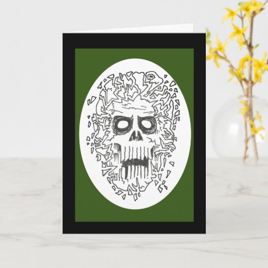 Carte crâne explosant d'anniversaire (Fleur jaune)