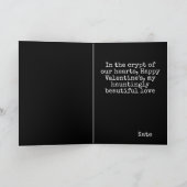 Carte Crâne gothique de la Saint-Valentin avec des roses (Intérieur)