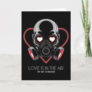 Carte Crâne Masque à Gaz Saint-Valentin Amour Romance _6