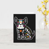 Carte Crâne Mexicaine Chien-taureau Français Jour D'Hall (Fleur jaune)