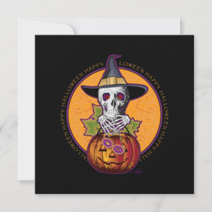 Carte Crâne 'n Salutation Citrouille Halloween
