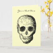 Carte Crâne noir. (Fleur jaune)