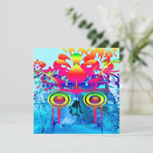 Carte Crâne psychédélique (Debout devant)