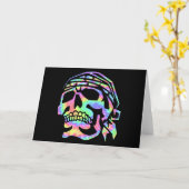 Carte crâne psychédélique Psycho Skull (Fleur jaune)