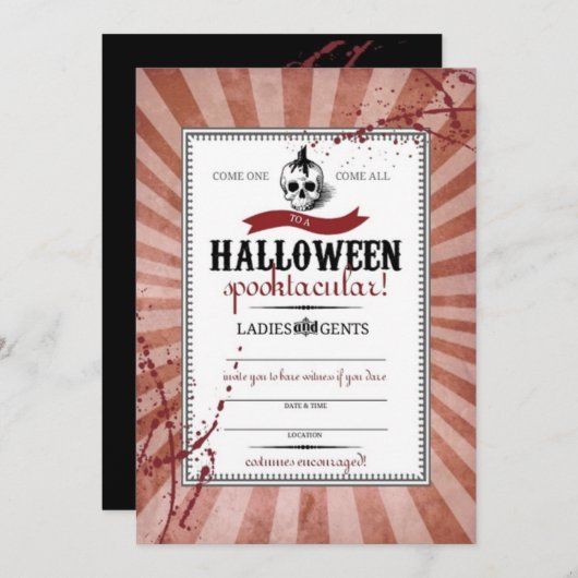 Carte Crâne rouge Steampunk (Devant / Derrière)