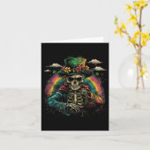 Carte Crâne Squelette - Leprechaun Saint-Patrick Sain (Fleur jaune)