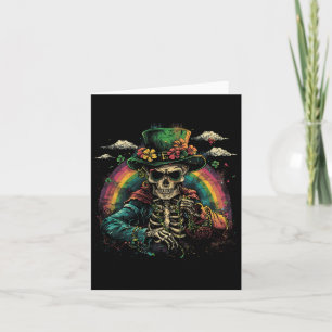 Carte Crâne Squelette - Leprechaun Saint-Patrick Sain