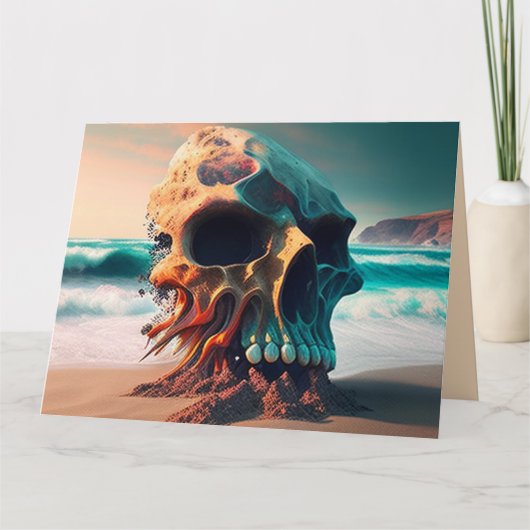 Carte Crâne sur la plage (Devant)