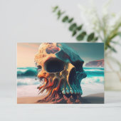 Carte Crâne sur la plage (Debout devant)