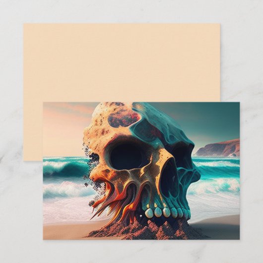 Carte Crâne sur la plage (Devant / Derrière)