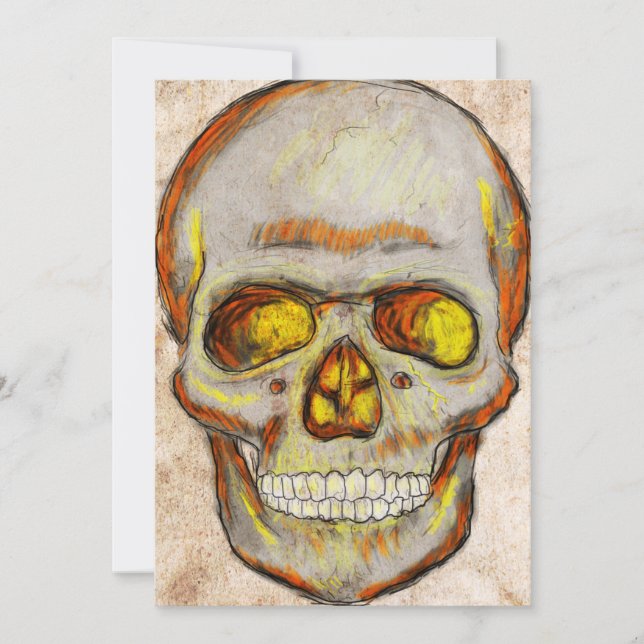 Carte Crâne tiré à la main (Devant)