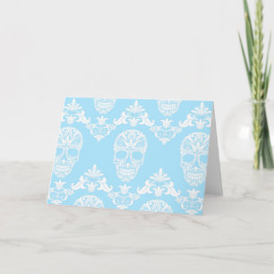 Carte crâne victorien bleu
