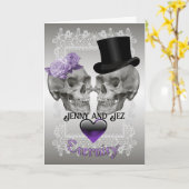 Carte Crânes de la Saint-Valentin (Fleur jaune)