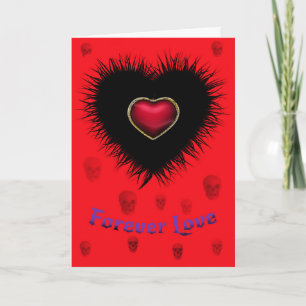 Carte Crânes et cœurs Saint-Valentin
