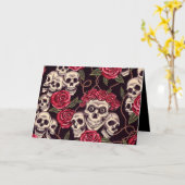 Carte Crânes et roses (Fleur jaune)